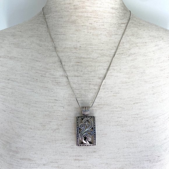 Silpada Sterling Silver Paisley Open Scroll Pendant Necklace & Earrings Set 20" - Picture 2 of 16